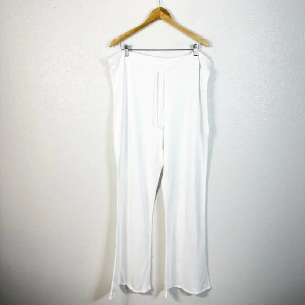 Skims NEW‎ Size 4X Loungewear Cozy Modal French Terry Flare Pants in Snow White